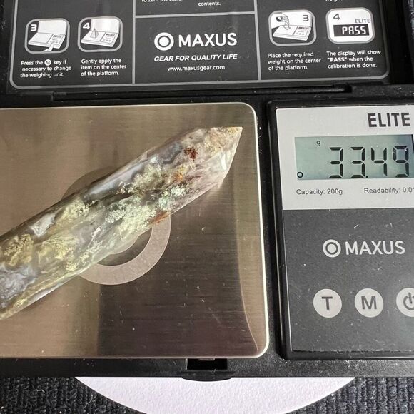 Moss Agate Crystal‎ Double Terminated Point (#7) - Picture 10 of 10